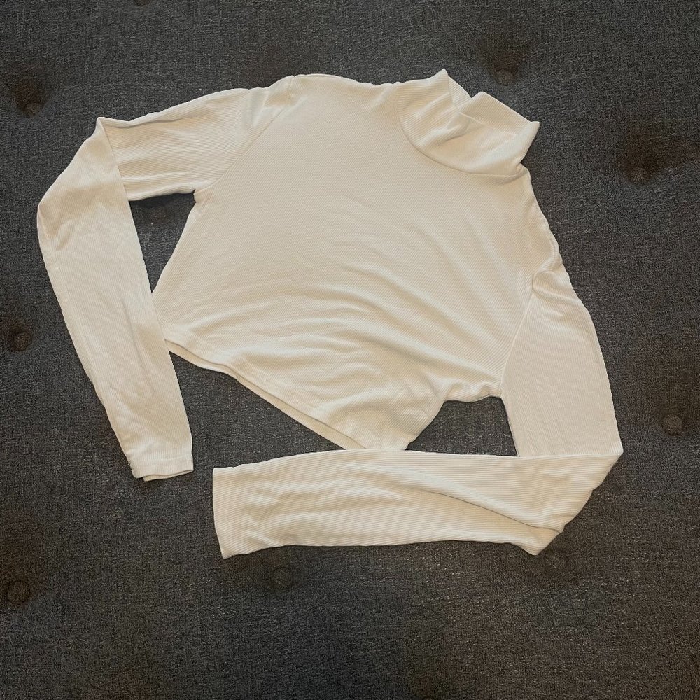 Shein Mock Neck Ribbed Long Sleeve